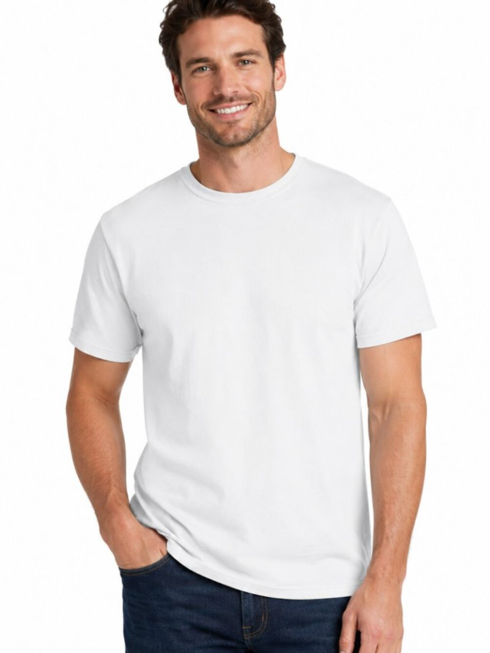 Gildan White Short Sleeve Crew Neck T-Shirt